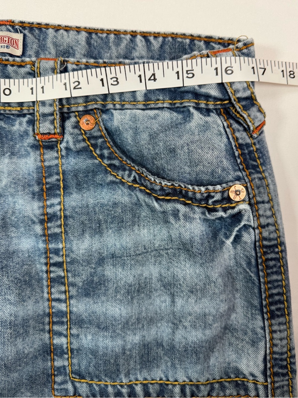 TRUE RELIGION Womens Jessie Super Baggy Cargo Big T Jogger Jeans 28 Y2K Skater - Picture 11 of 16